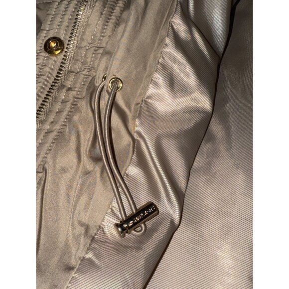 Michael Kors Anorak Women's Coat Quilted Jacket Tan Hooded Zip Size Small - Picture 10 of 13